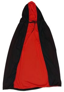 Kids Costumes to Hire - Red & Black Hooded Cape - CHILD